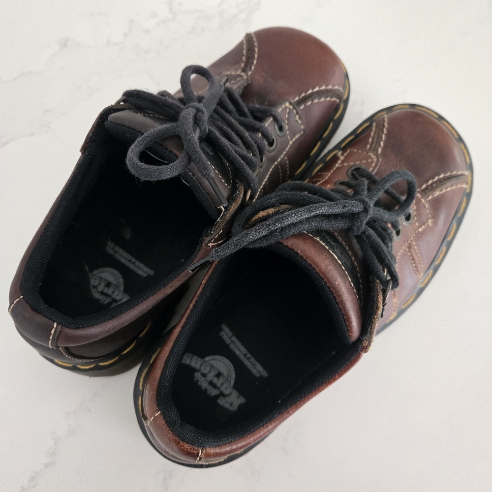 Vintage Y2K Dr. Martens Chunky Platform Brown Leather Church Monkey Shoes Mens 5 - Picture 3 of 14